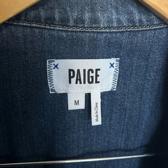 Paige Denim Women’s Trucker Distressed Jean Jacket Size Medium Junya Destructed - Picture 2 of 11